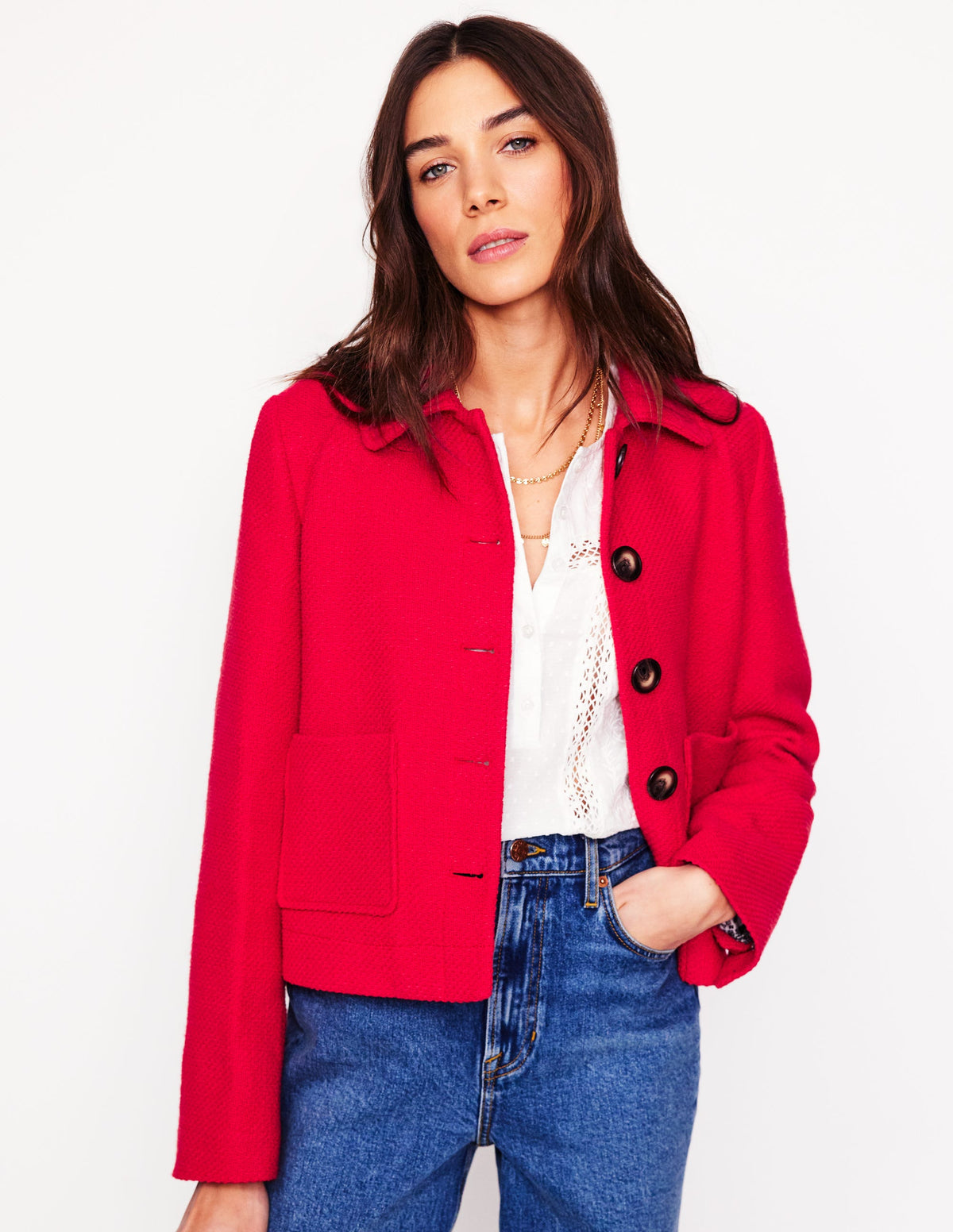 Knightsbridge Swing Jacket-Red - Image 1