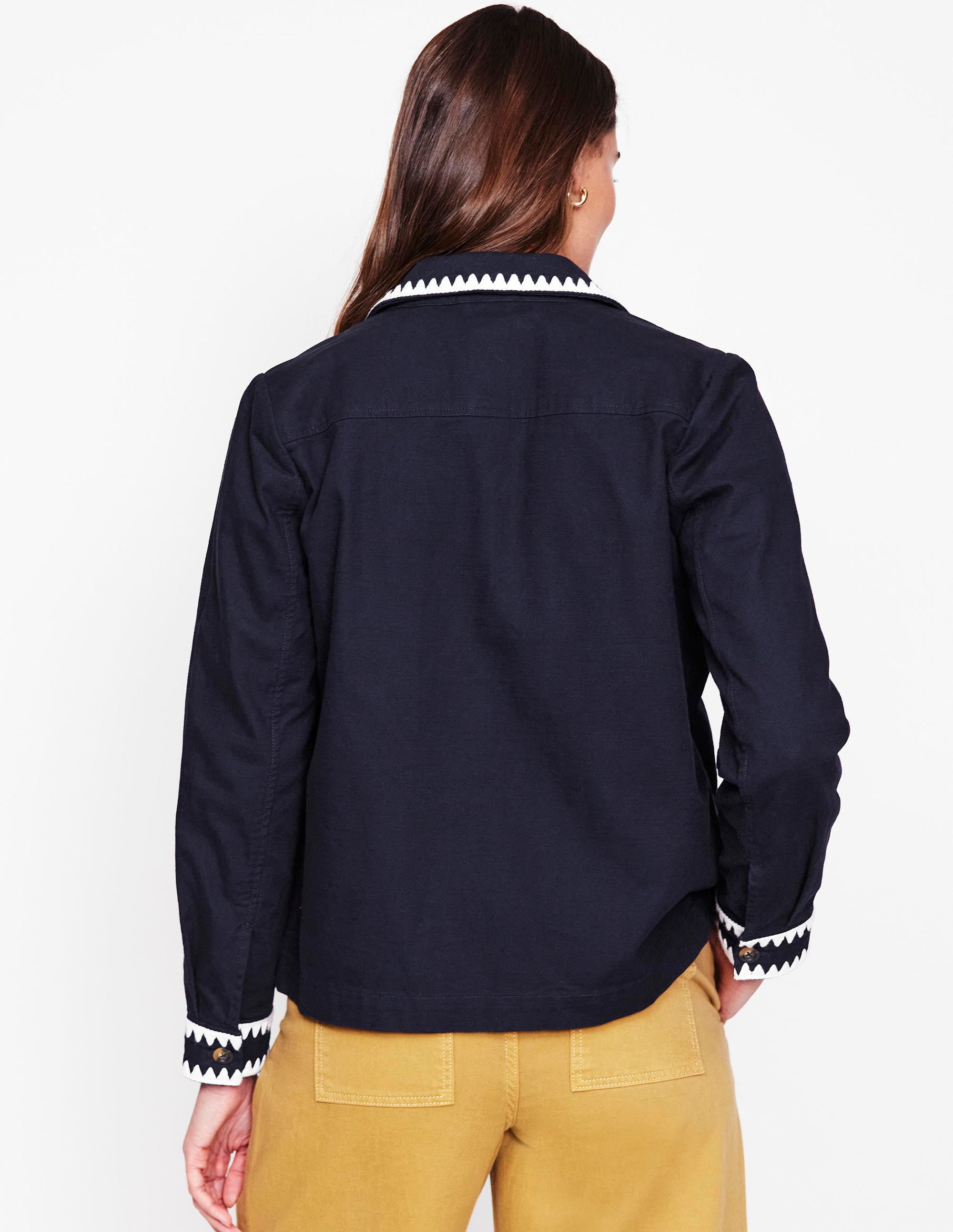 Embroidered Utility Jacket-Navy - Image 3