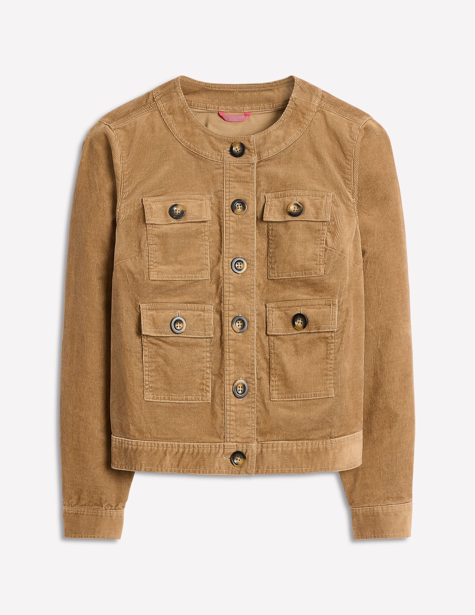 Collarless Casual Jacket-Cappuccino - Image 5