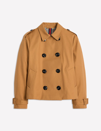 Mayfair Cropped Trench-Hazelnut Brown