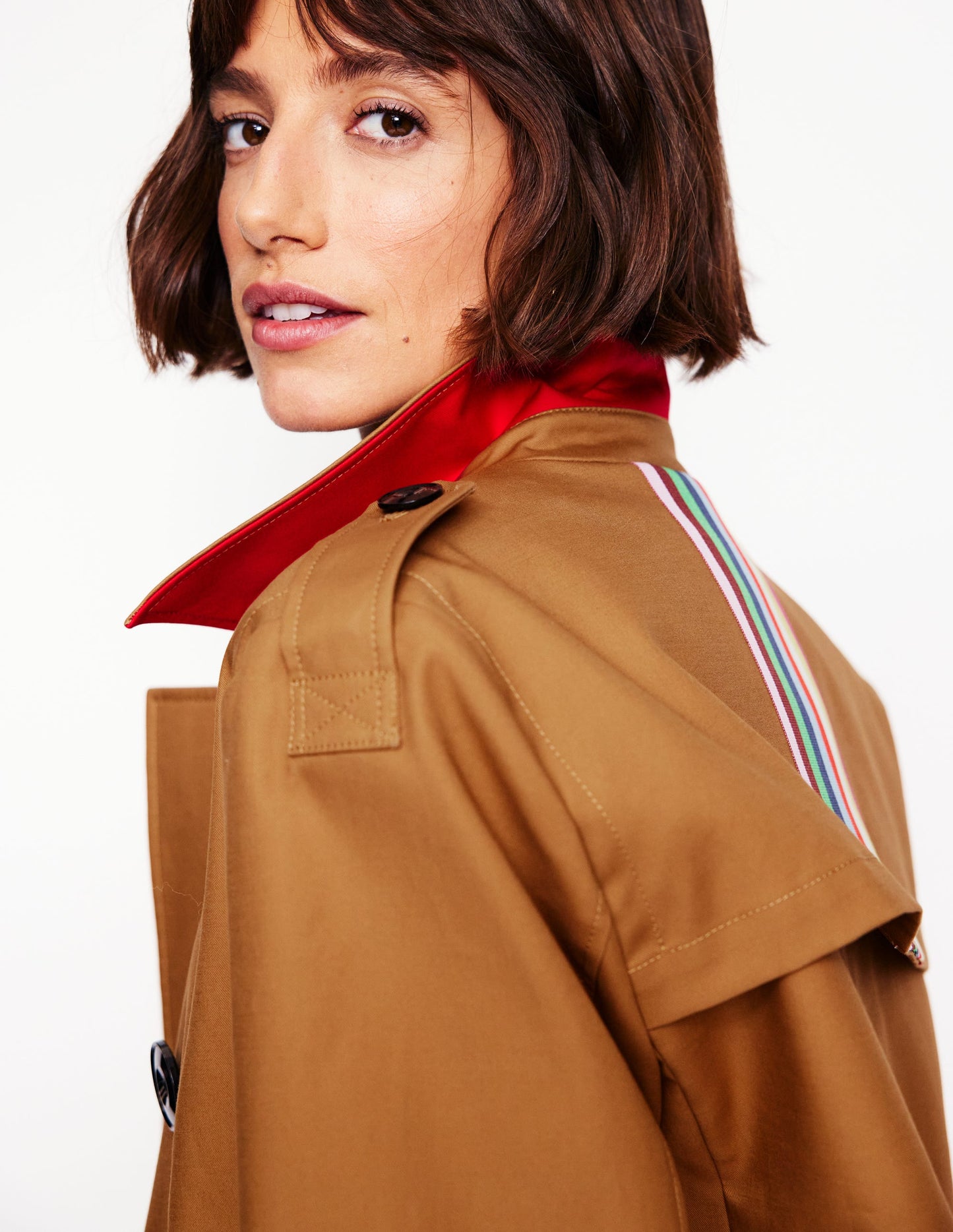 Mayfair Cropped Trench-Hazelnut Brown