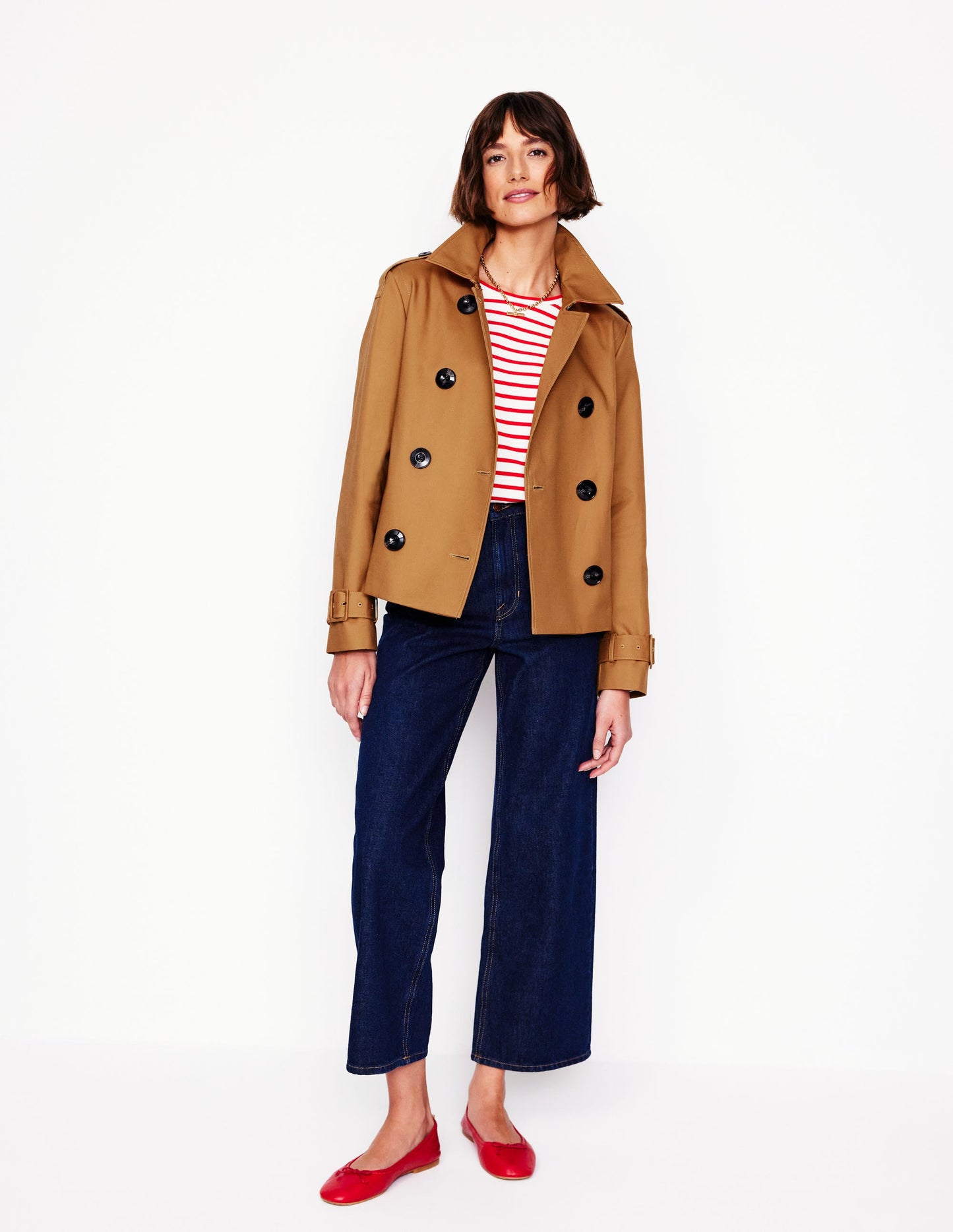 Mayfair Cropped Trench-Hazelnut Brown