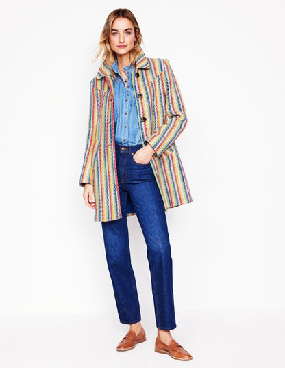 Lincoln Stripe Coat-Rainbow Twill Stripe