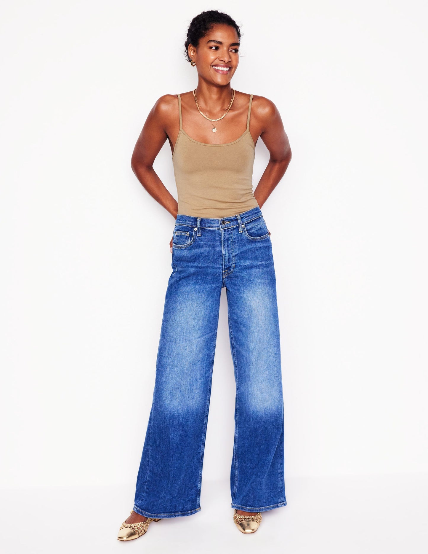 Plain Cami Top-Medium Beige