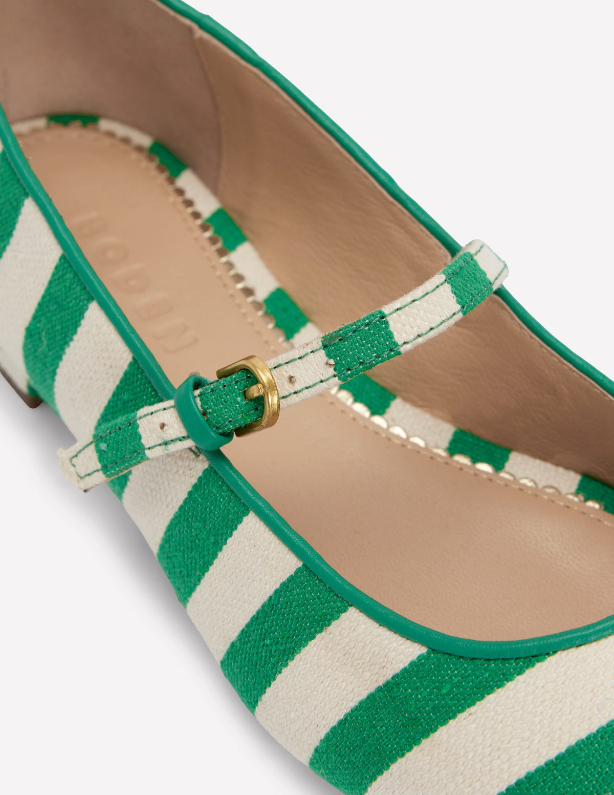 Penelope Mary Jane Flat-Rich Emerald Stripe - Image 4