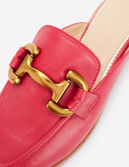 Iris Snaffle Mule Loafers-Red