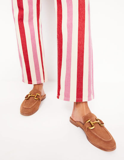 Iris Snaffle Mule Loafers-Tan