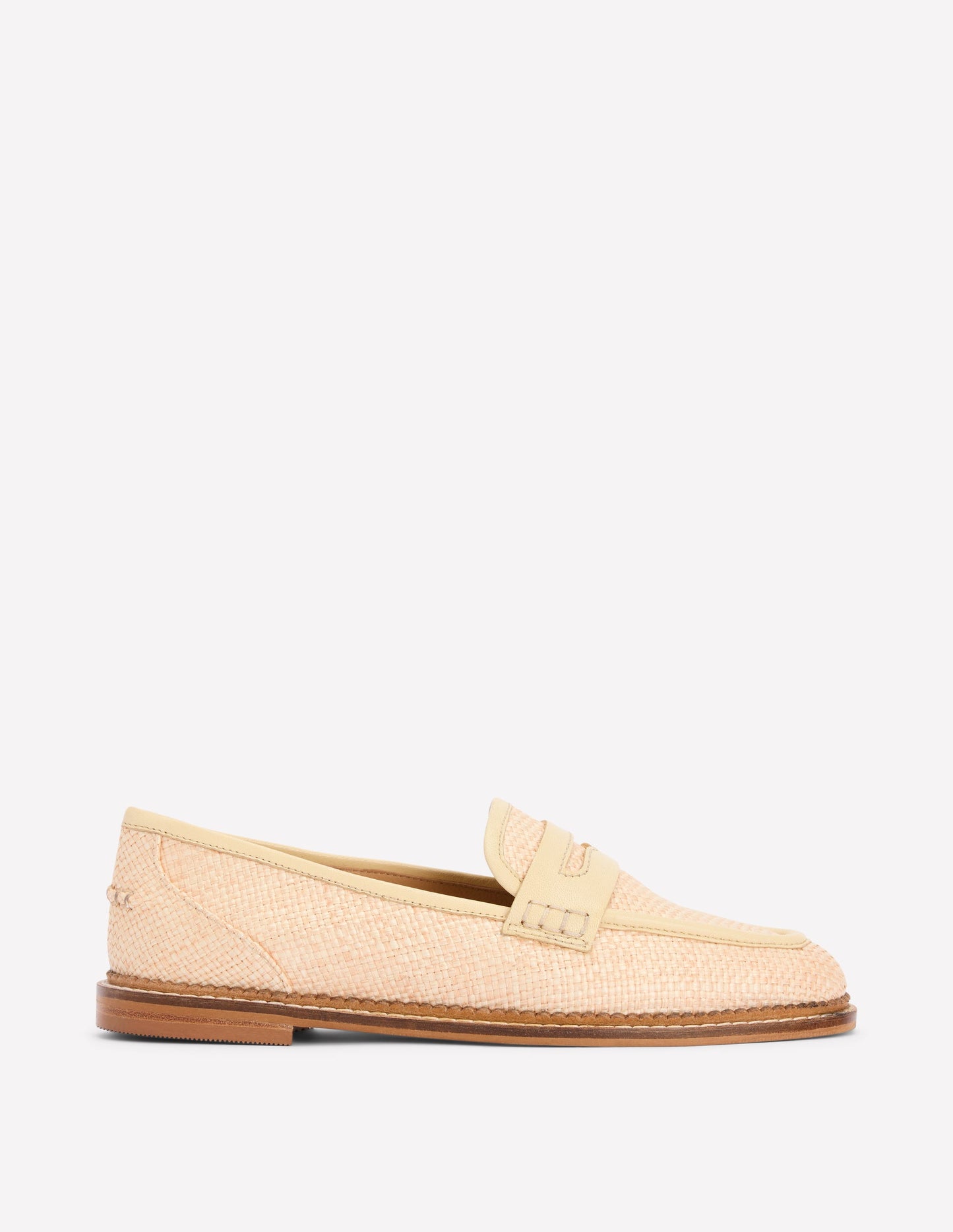 Nya Structured Penny Loafers-Natural