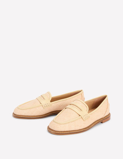 Nya Structured Penny Loafers-Natural