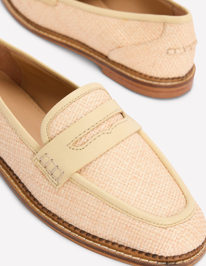 Nya Structured Penny Loafers-Natural