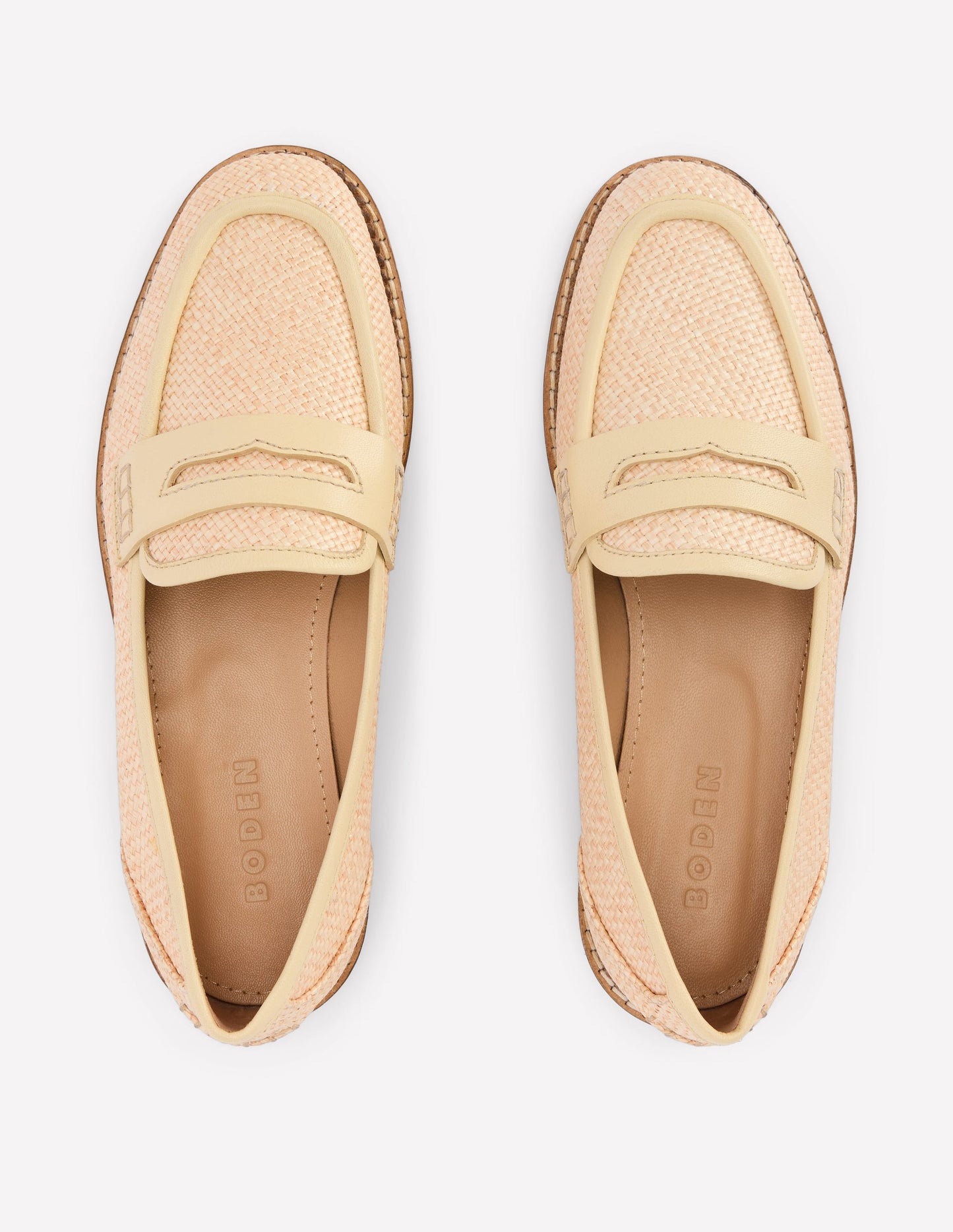 Nya Structured Penny Loafers-Natural