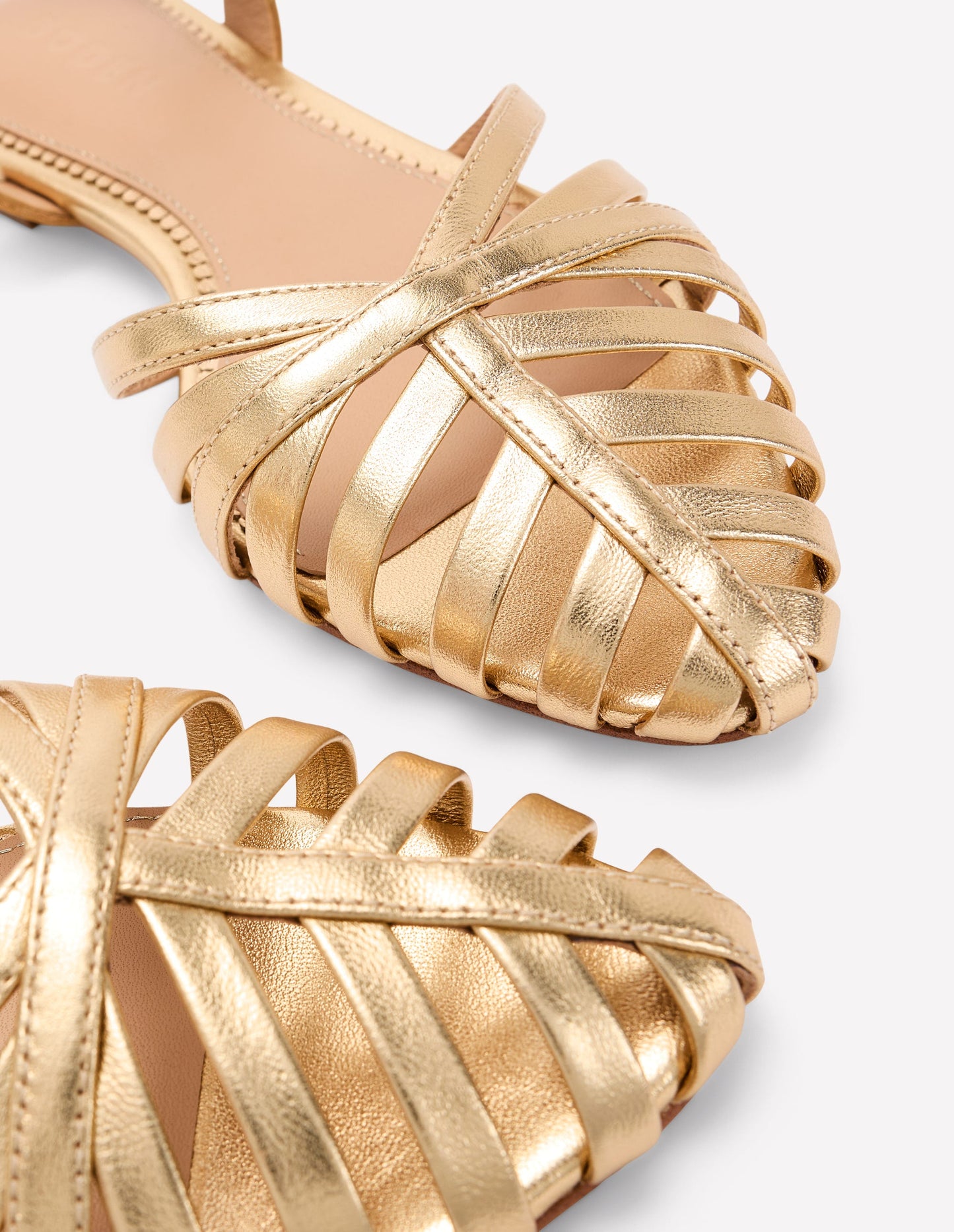 Multi Strap Pointed Sandal-Gold