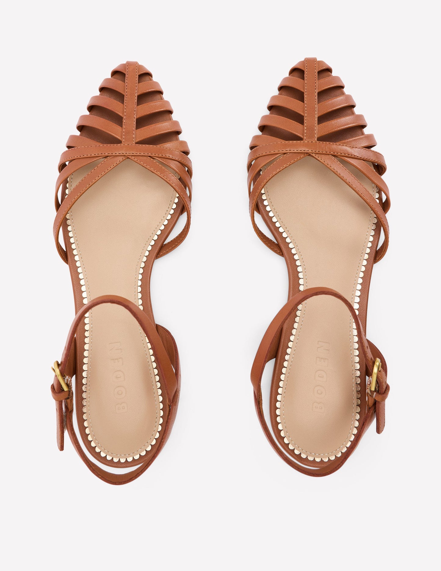 Multi Strap Pointed Sandal-Tan