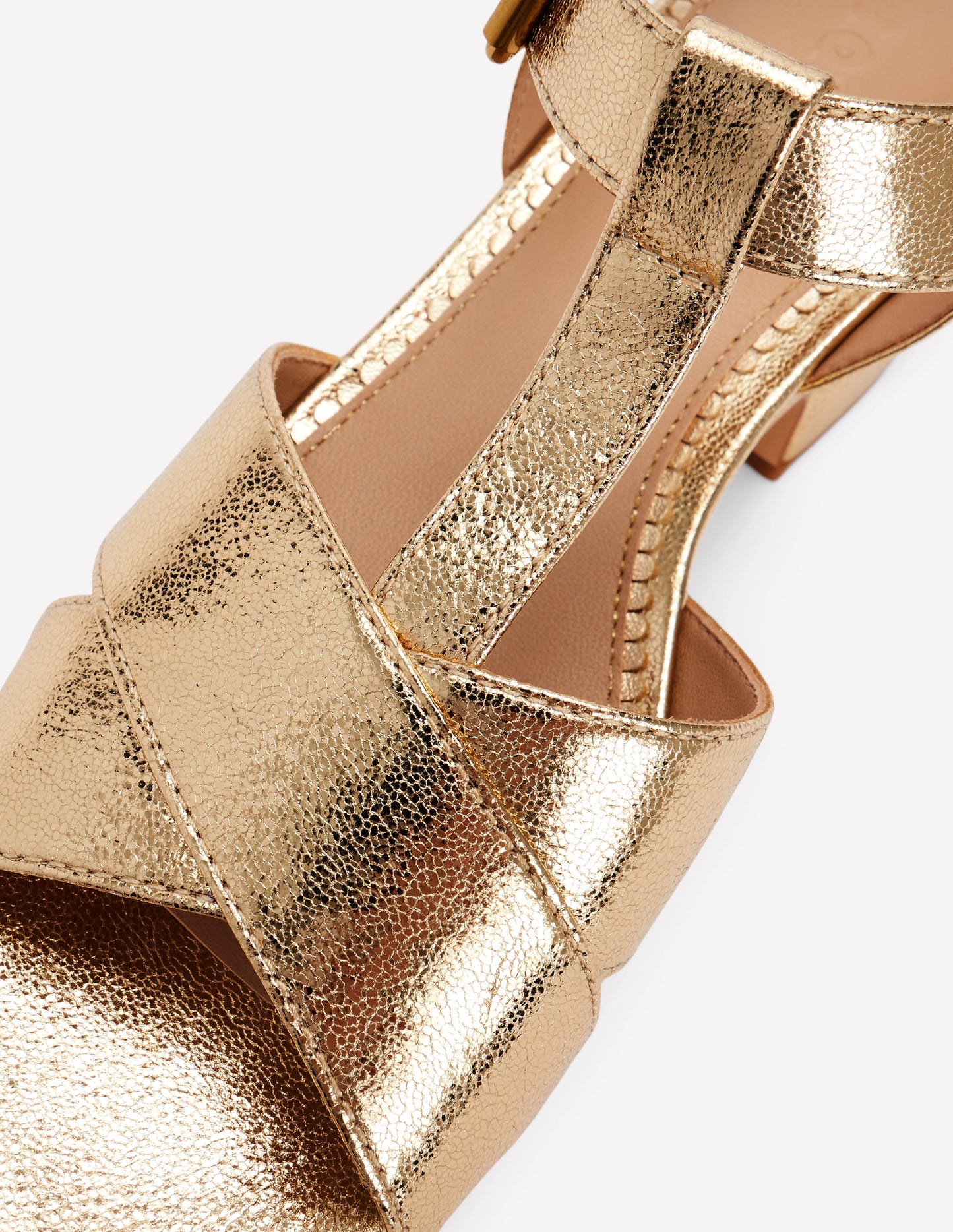 Cut Out Wedge Sandal-Metallic