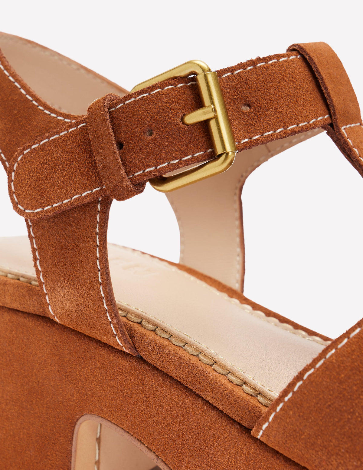 Cut Out Wedge Sandal-Tan - Image 3