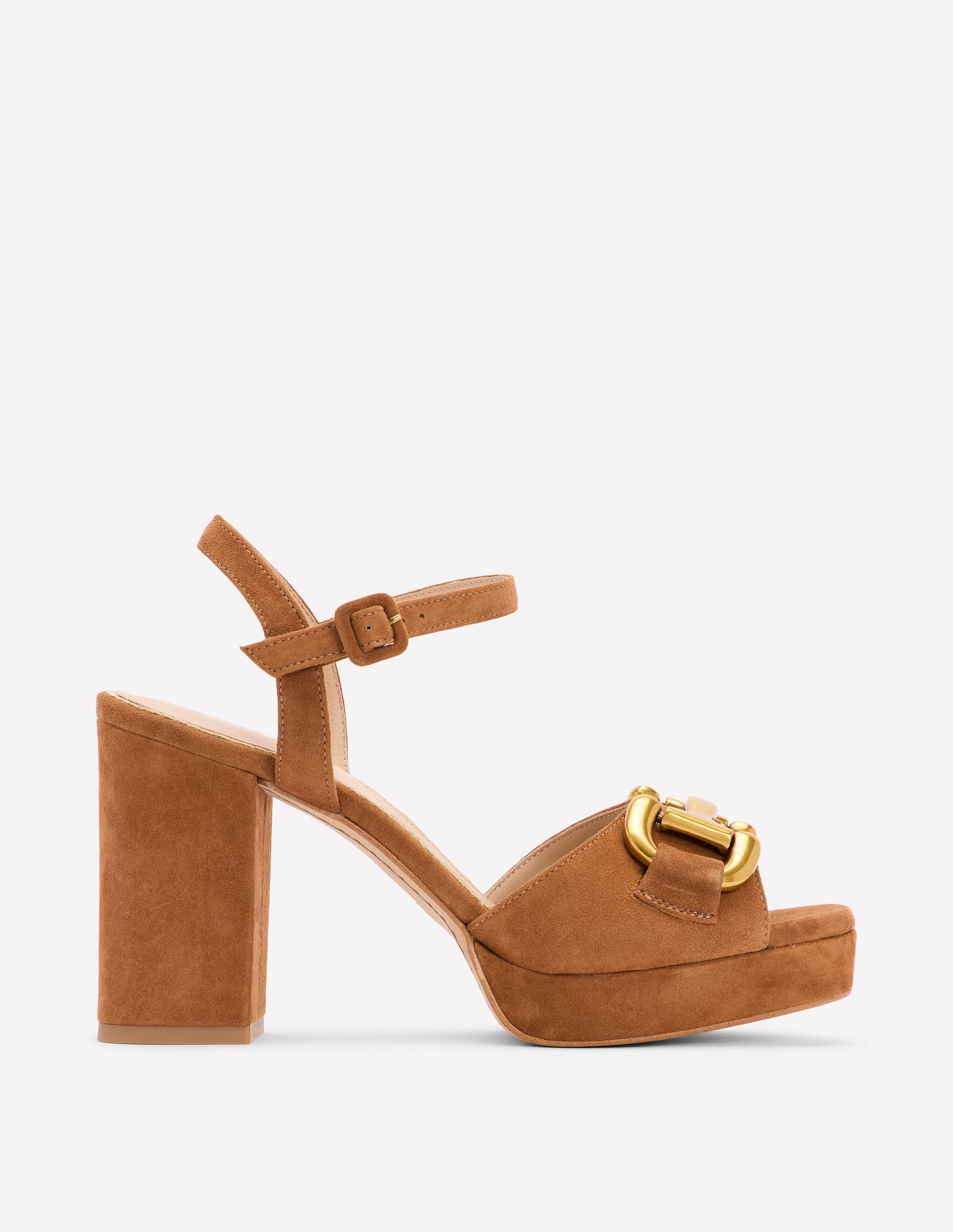 Snaffle Trim Platform Sandal-Tan - Image 1