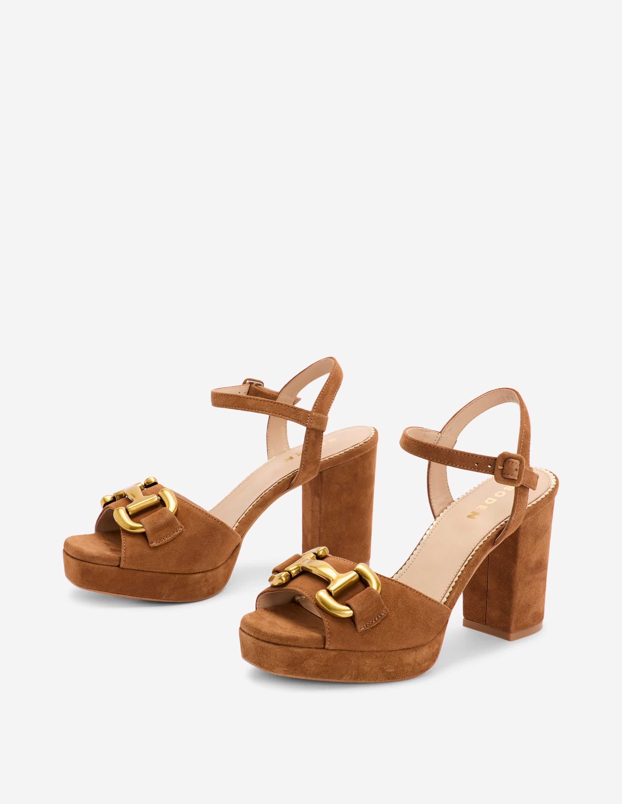 Snaffle Trim Platform Sandal-Tan - Image 2