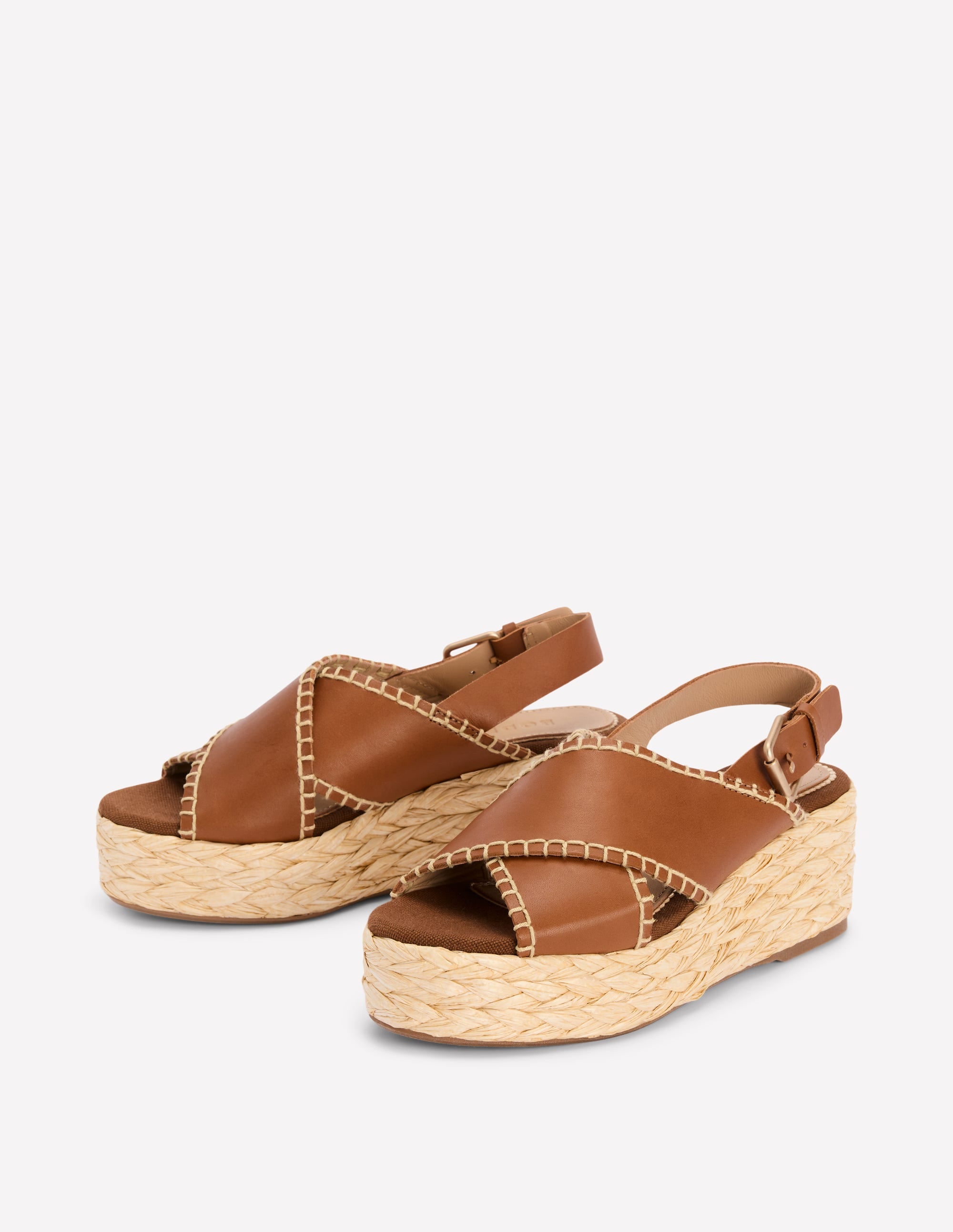 Cross Strap Espadrille-Tan - Image 2