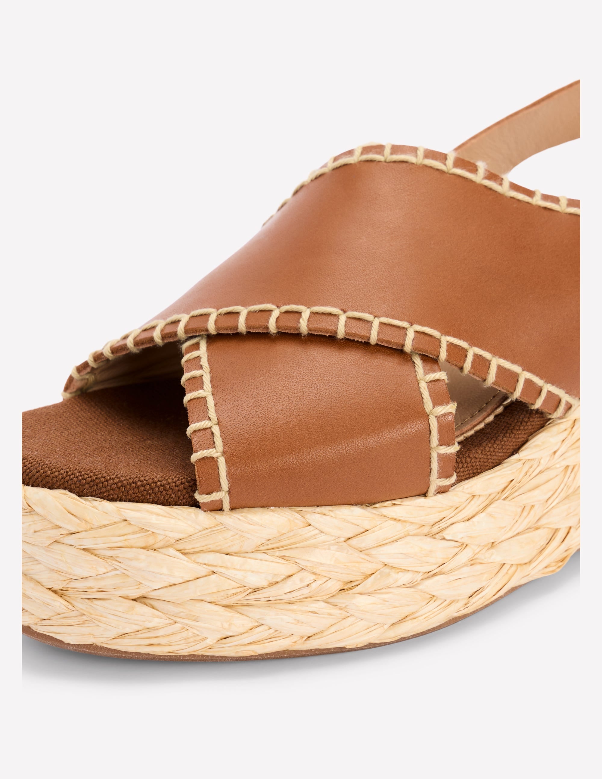 Cross Strap Espadrille-Tan - Image 3