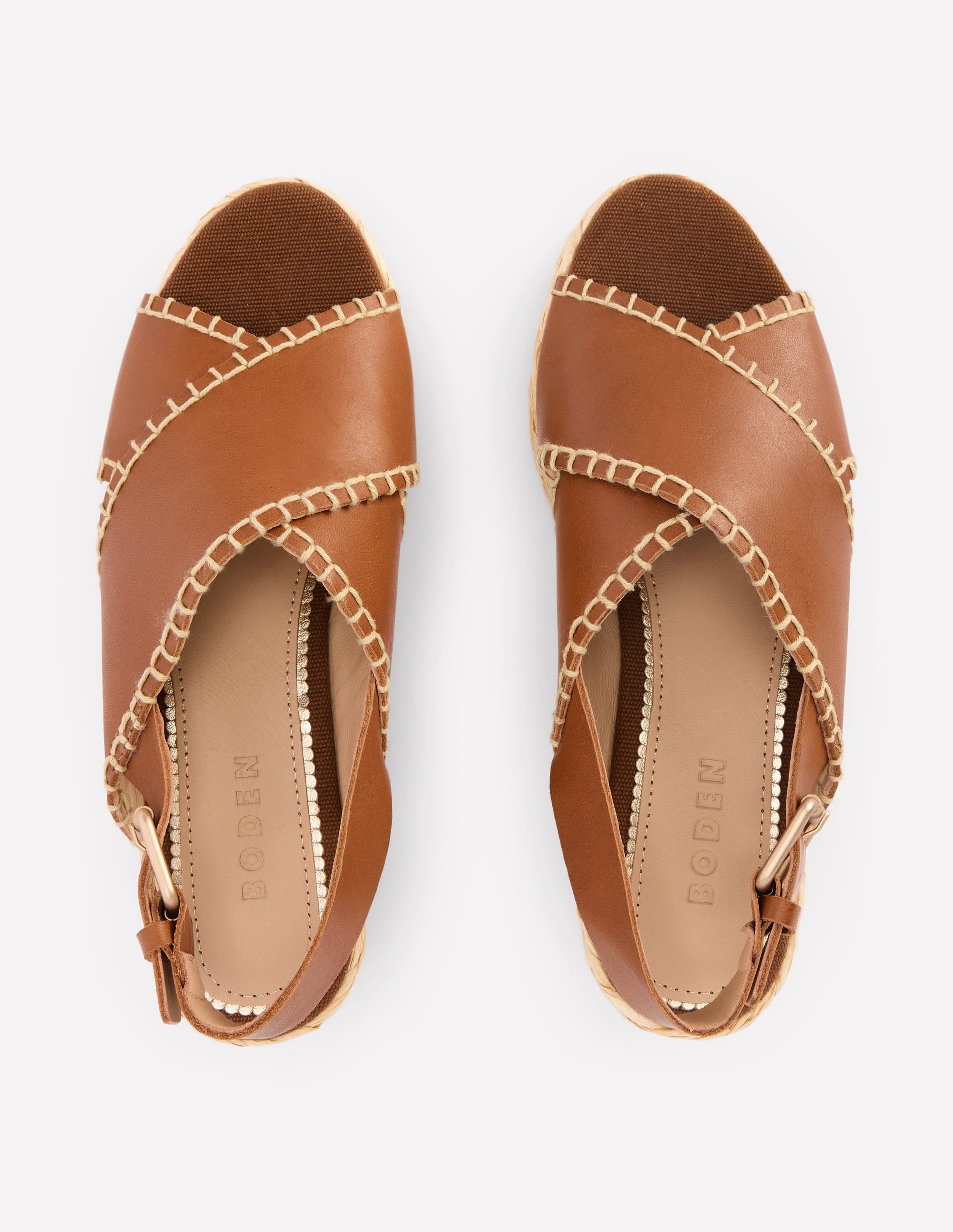 Cross Strap Espadrille-Tan - Image 4