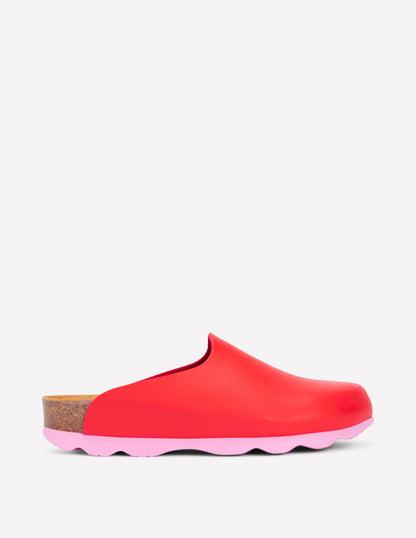 Lyla Colour Block Clogs-Post Box Red/Soft Pink-1