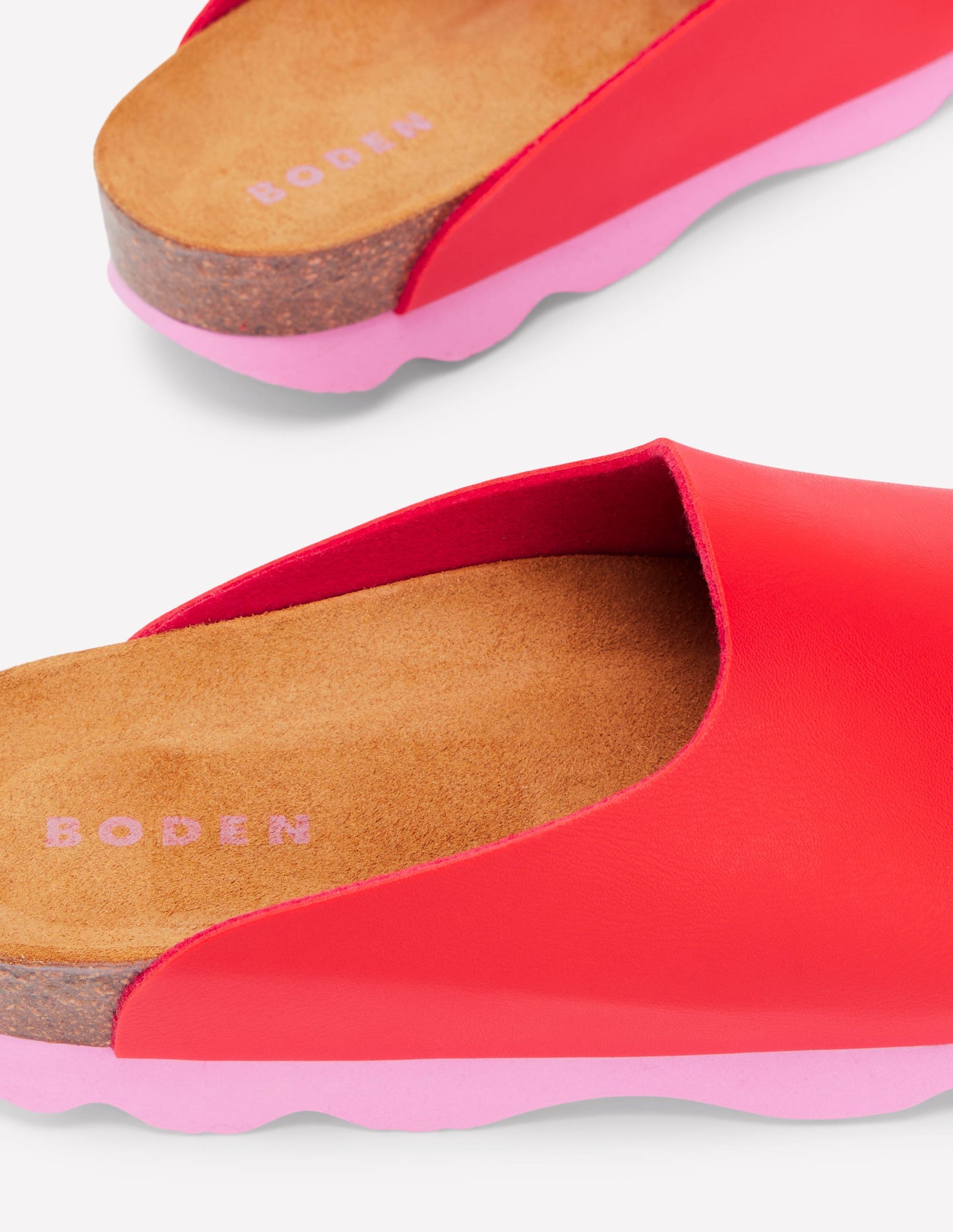 Lyla Colour Block Clogs-Post Box Red/Soft Pink