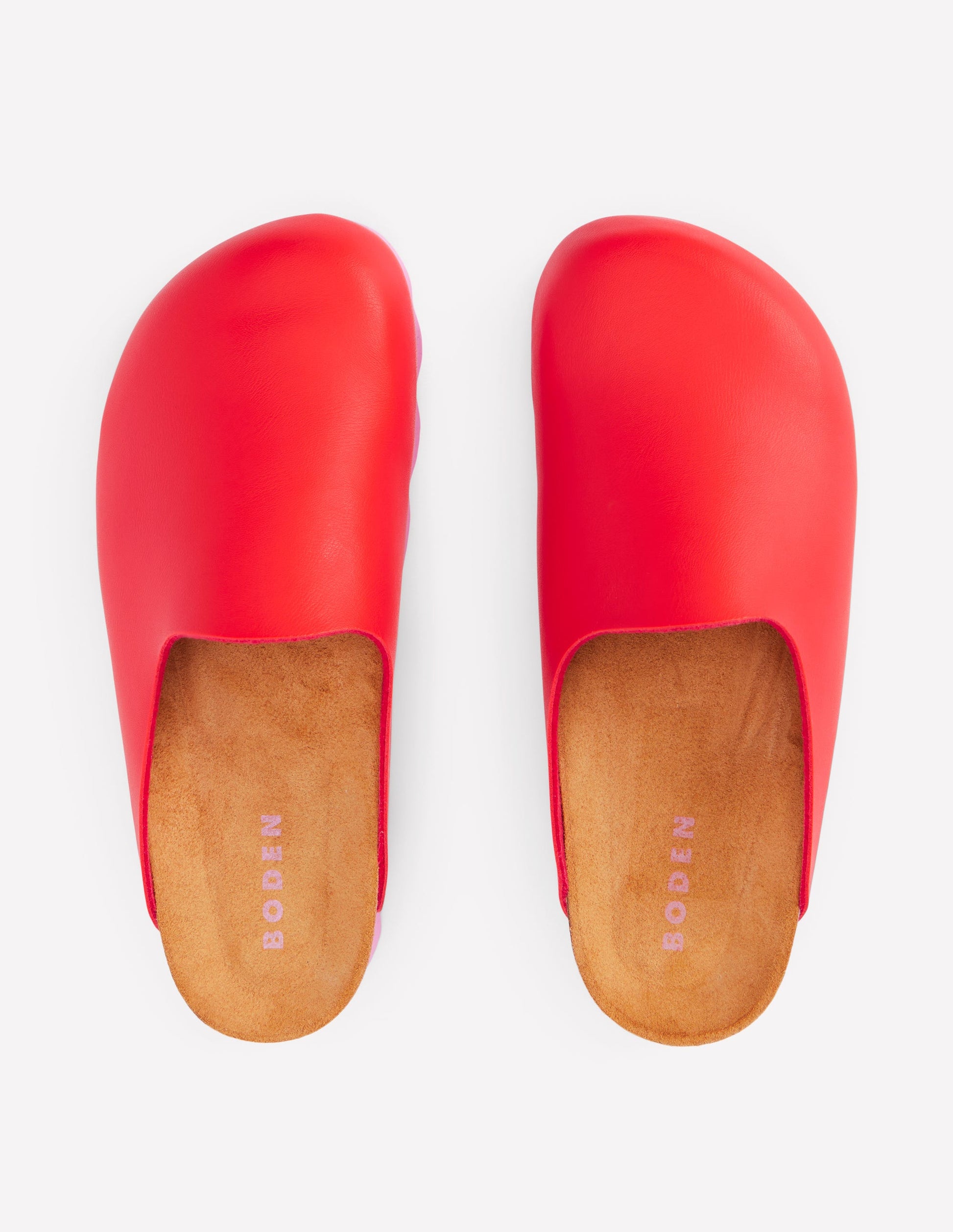 Lyla Colour Block Clogs-Post Box Red/Soft Pink-5