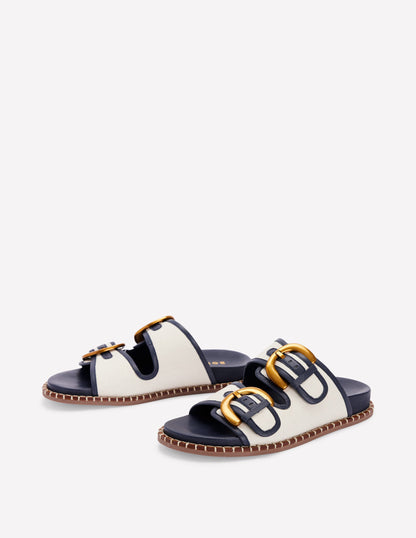 Alberta Footbed Sandal-Ivory/Navy