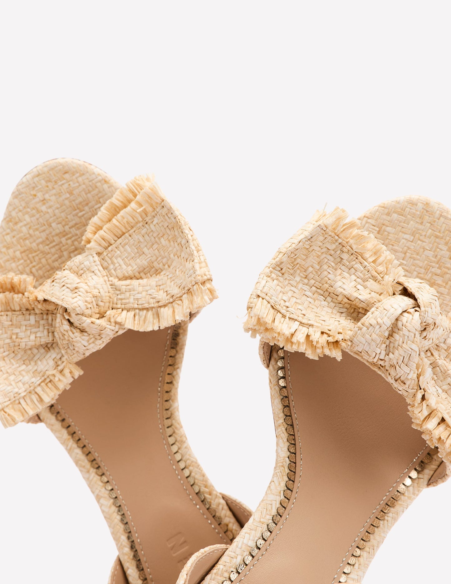 Bow Heeled Sandals-Natural