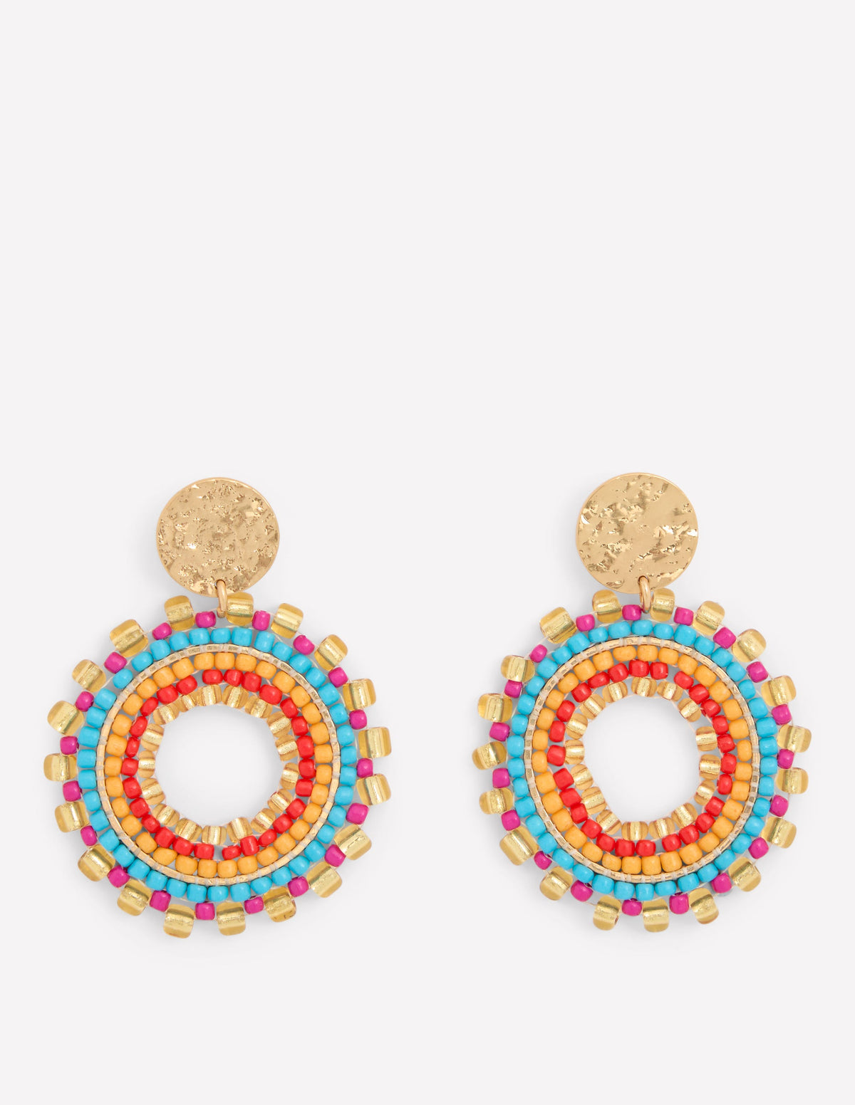 Circle Motif Earrings-Multi - Image 1