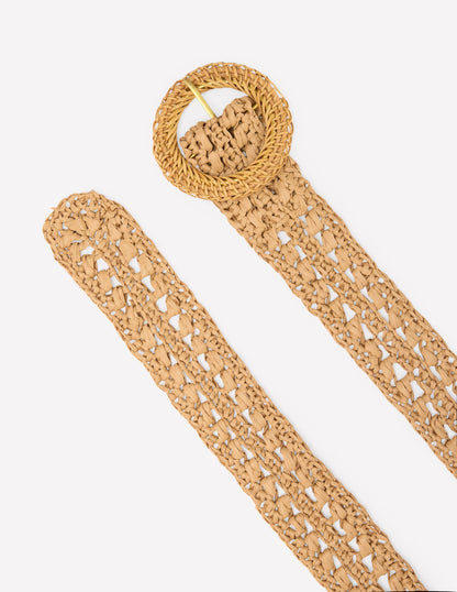 Interest Raffia Belt-Natural-3