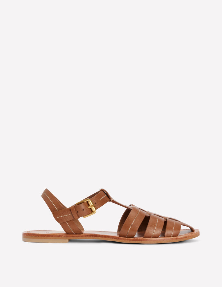 Fisherman Flat Sandals-Tan