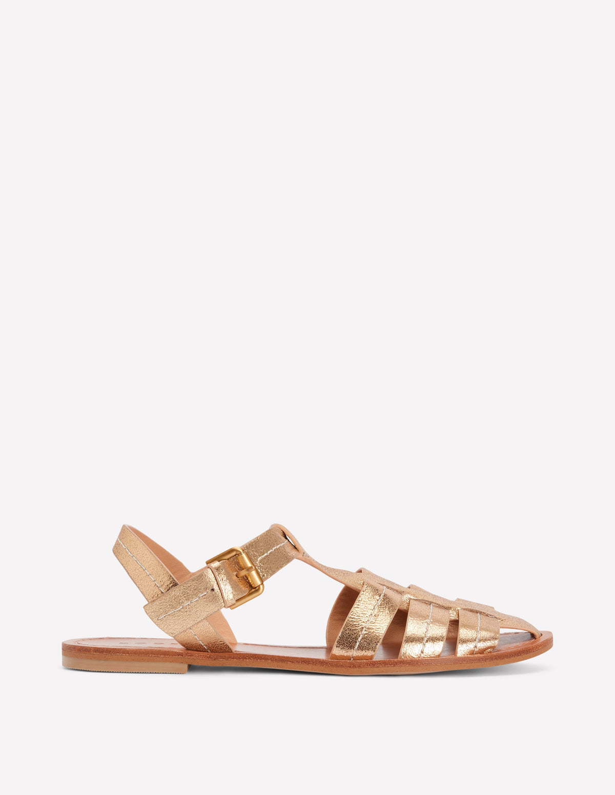 Fisherman Flat Sandals-Gold - Image 1