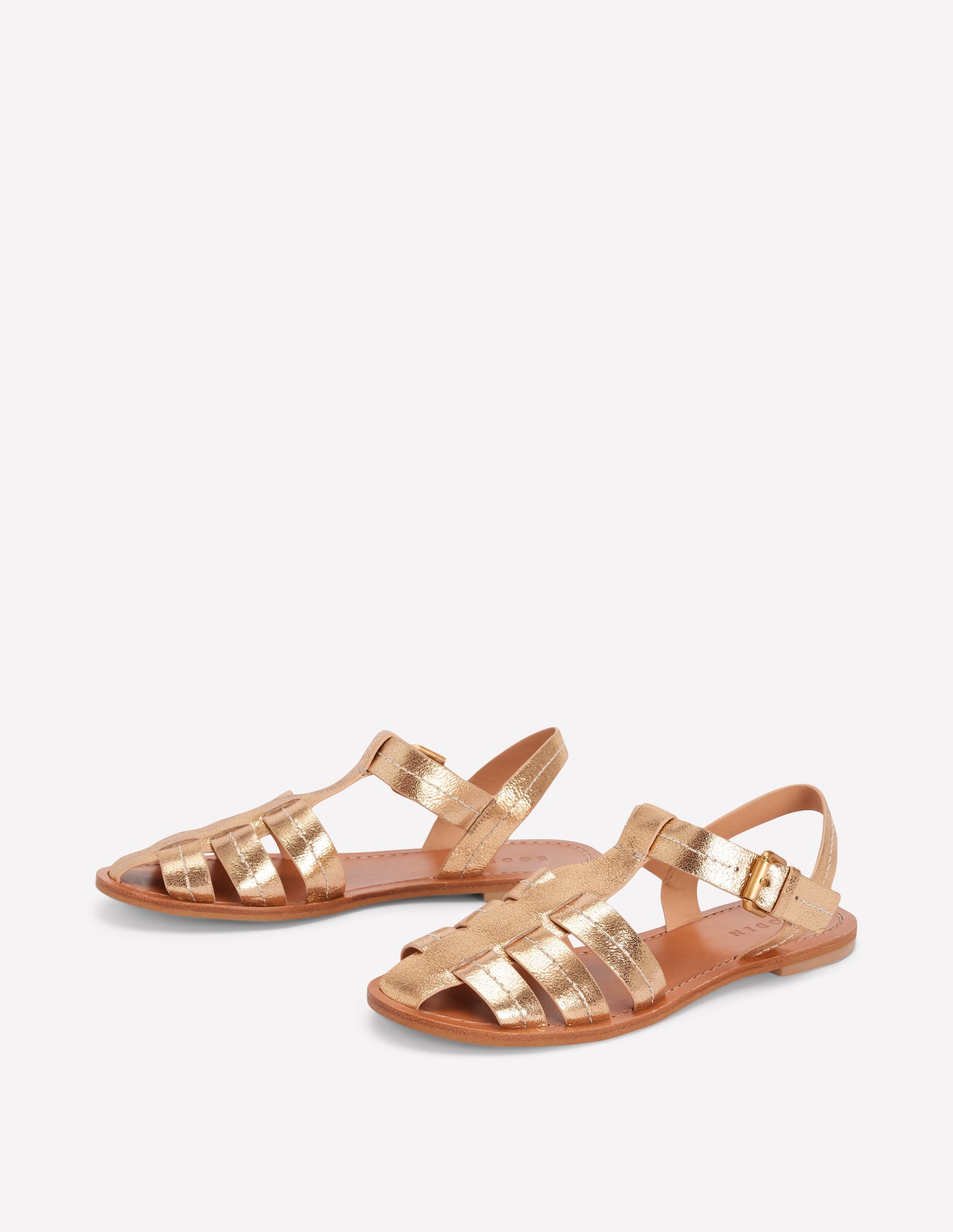 Fisherman Flat Sandals-Gold - Image 3