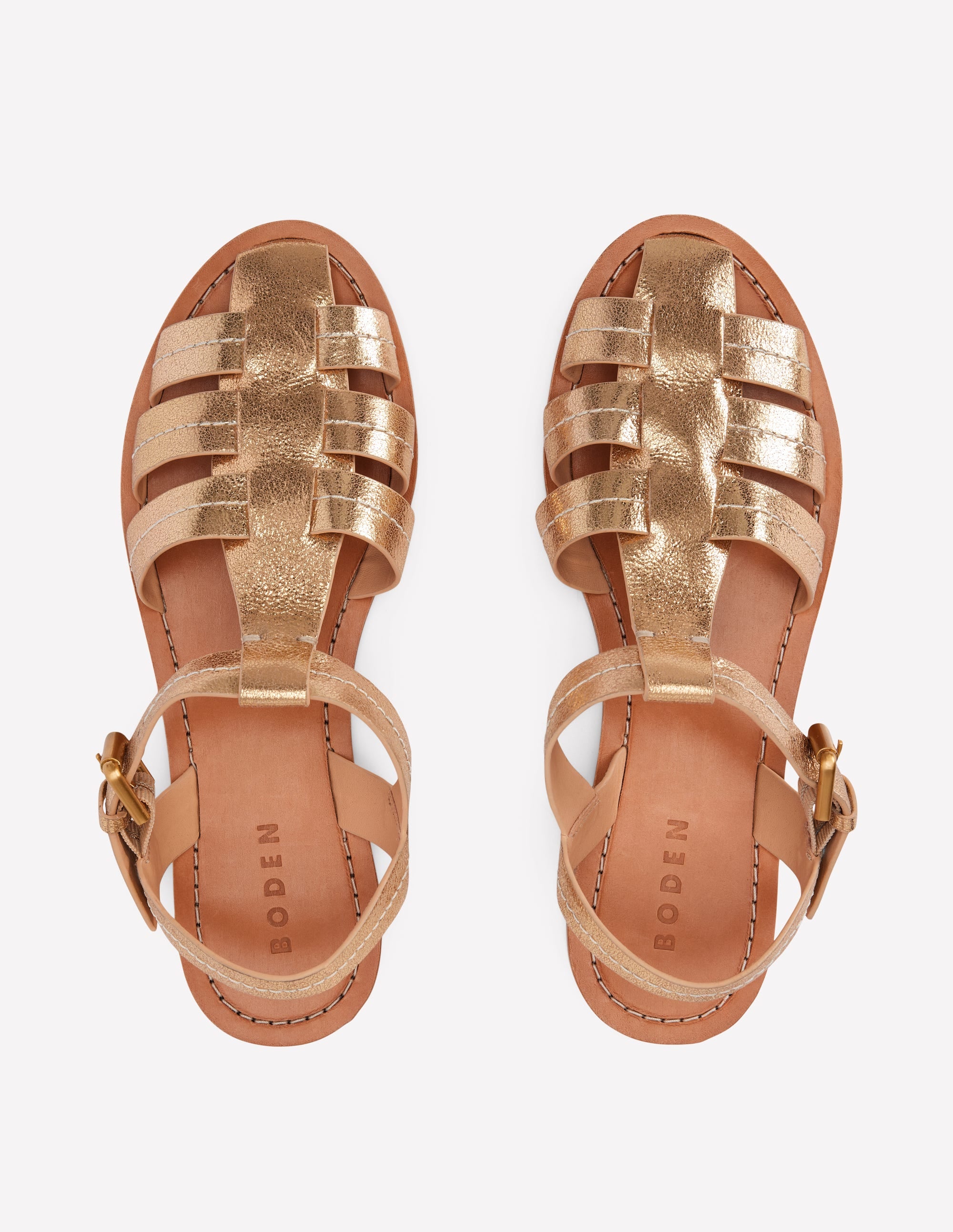 Fisherman Flat Sandals-Gold - Image 5