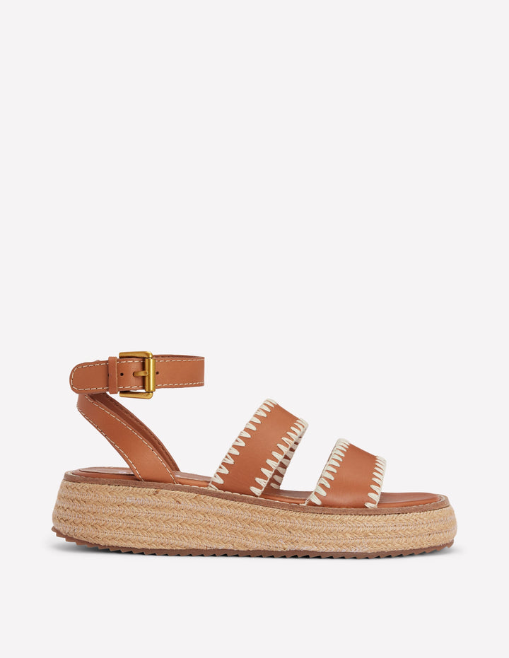 Chunky Flatform Sandals-Tan