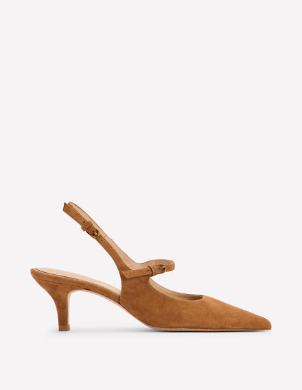 Mary Jane Slingback Heel-Tan