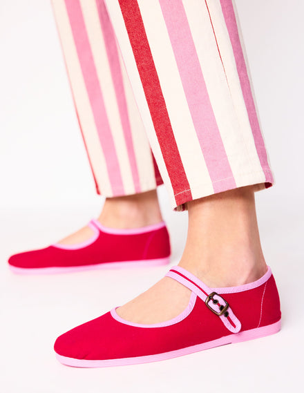 Flexi Mary Jane-Post Box Red/ Soft Pink