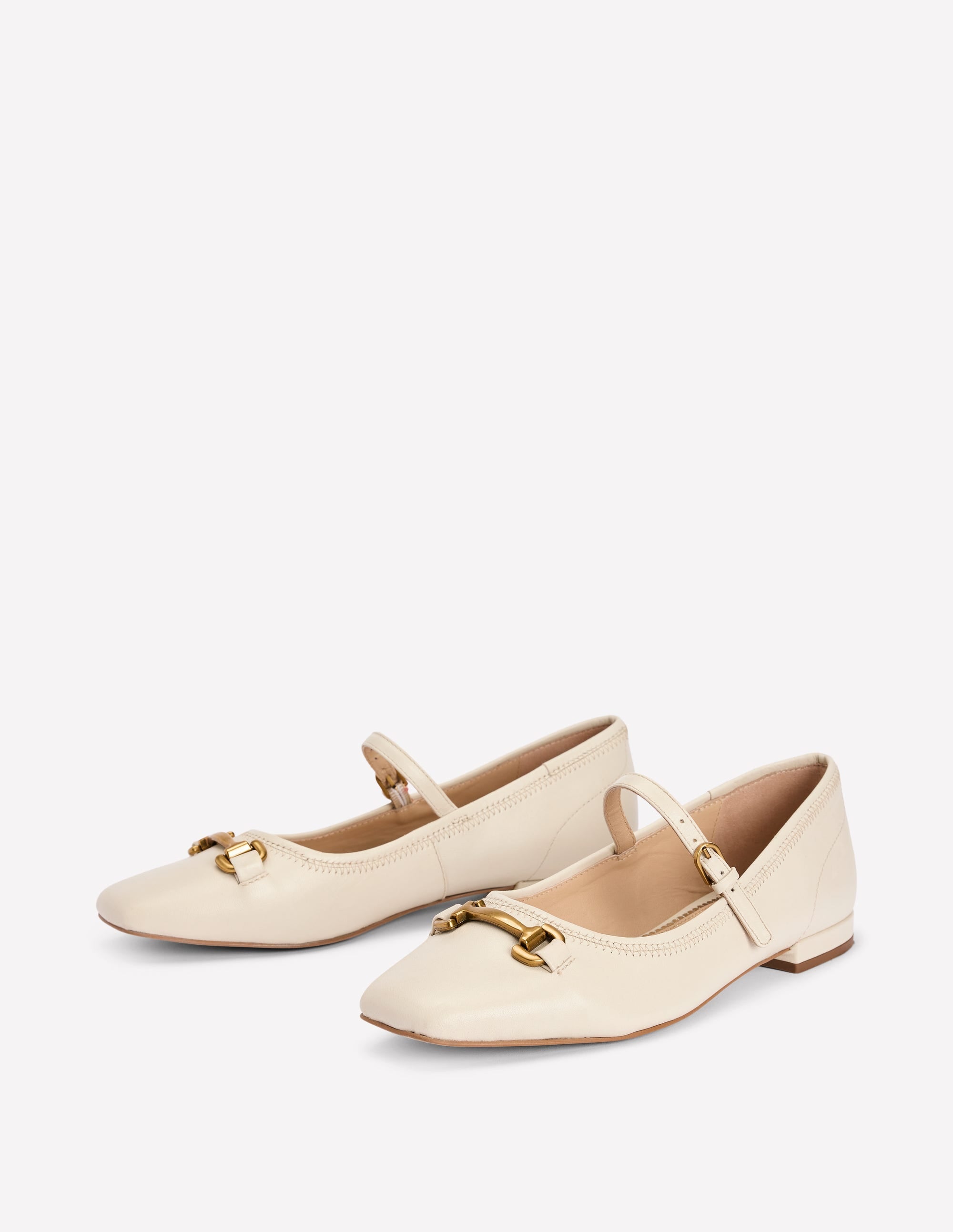 Iris Snaffle Mary Jane Flats-Ecru - Image 2