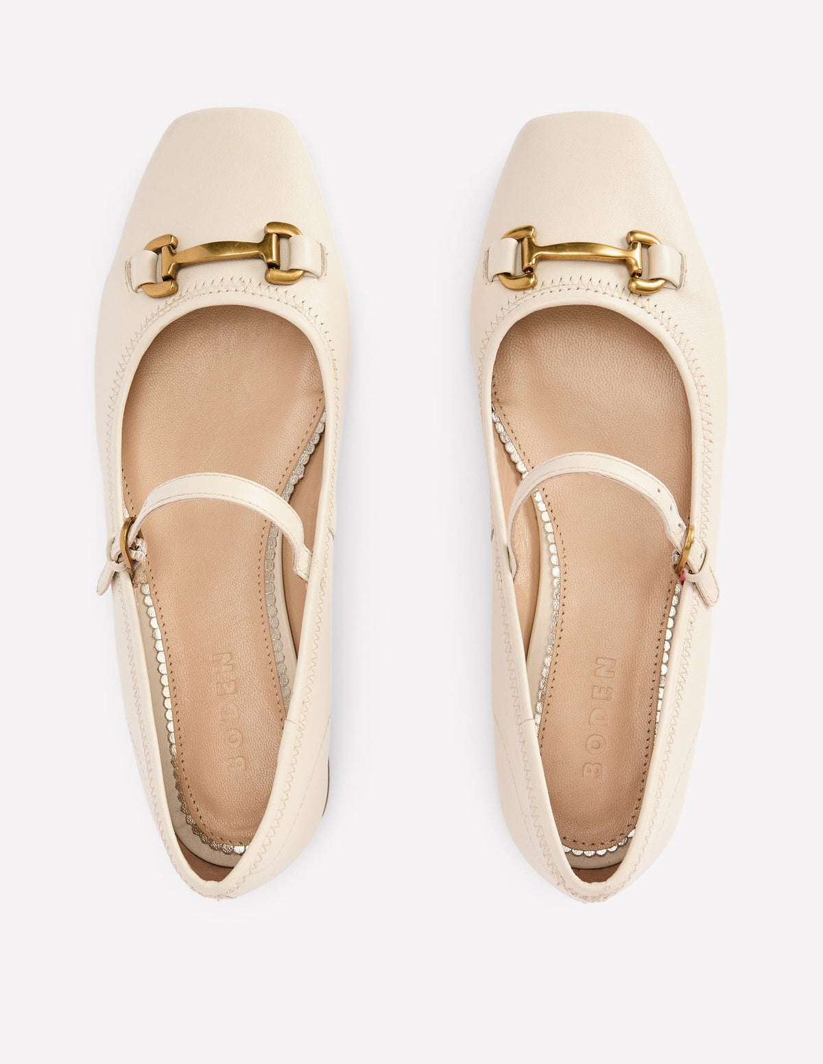 Iris Snaffle Mary Jane Flats-Ecru - Image 4
