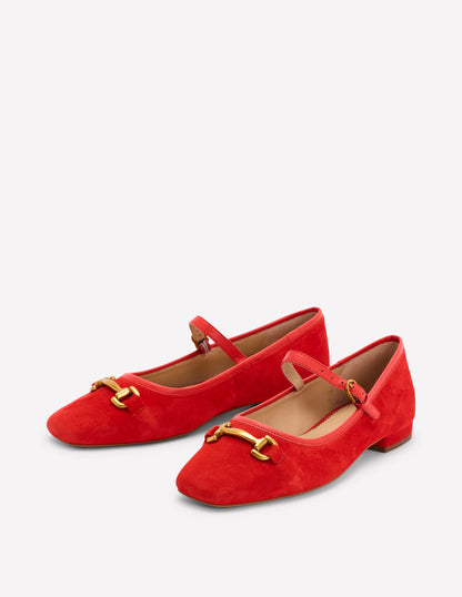 Iris Snaffle Mary Jane Flat-Red