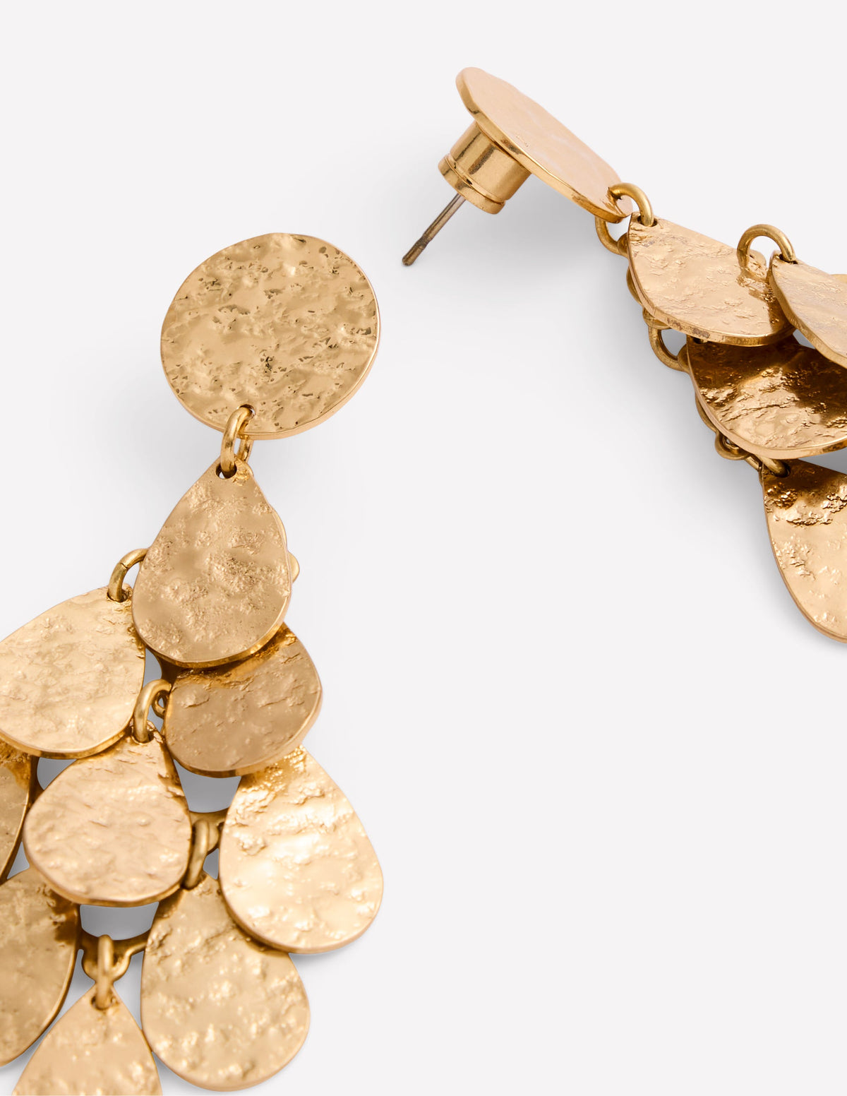Hammered Teardrop Earrings-Gold - Image 3
