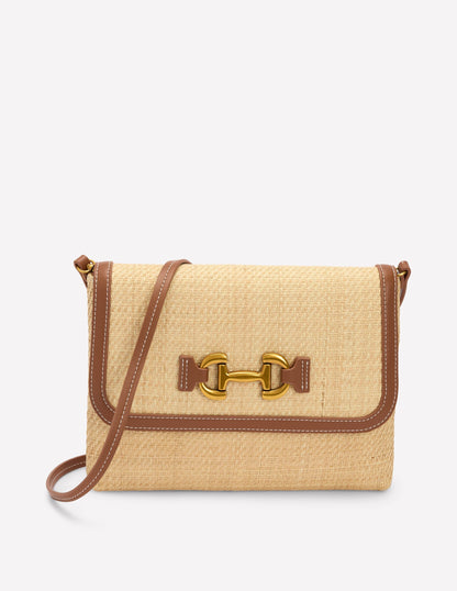 Snaffle Clutch Bag-Natural/tan