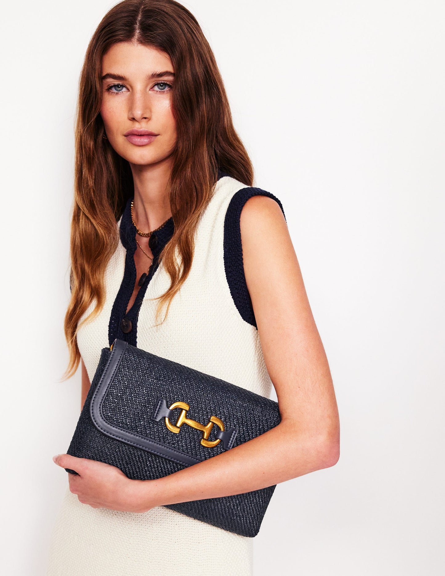 Snaffle Clutch Bag-Navy