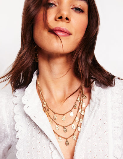 Teardrop Layered Necklace-Gold