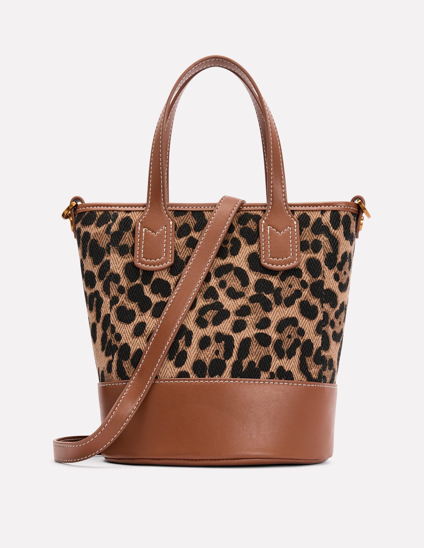 Canvas Mini Bucket Bag-Leopard