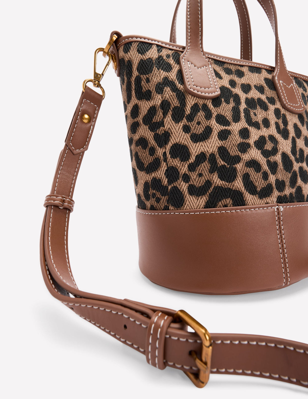 Canvas Mini Bucket Bag-Leopard - Image 5