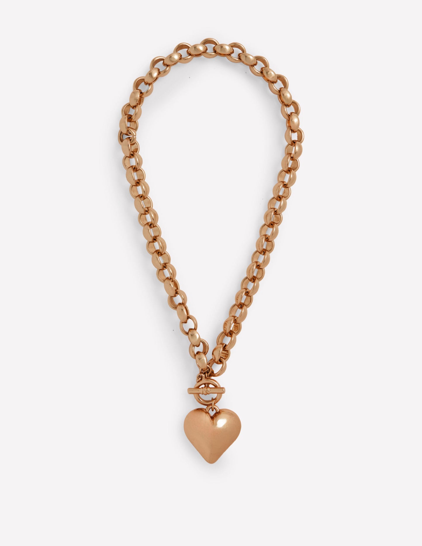 Chunky Heart Necklace-Gold Colour