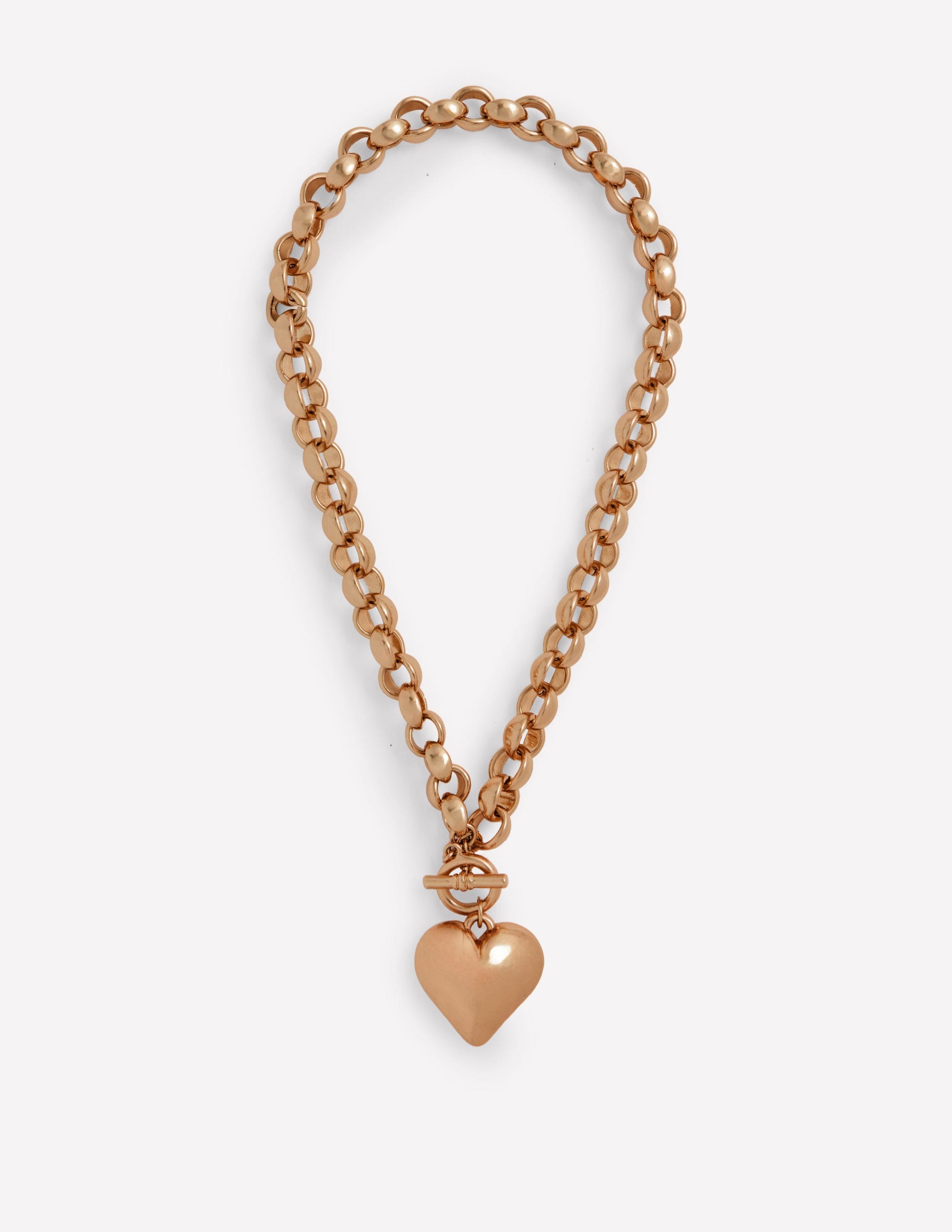 Chunky Heart Necklace-Gold Colour-1