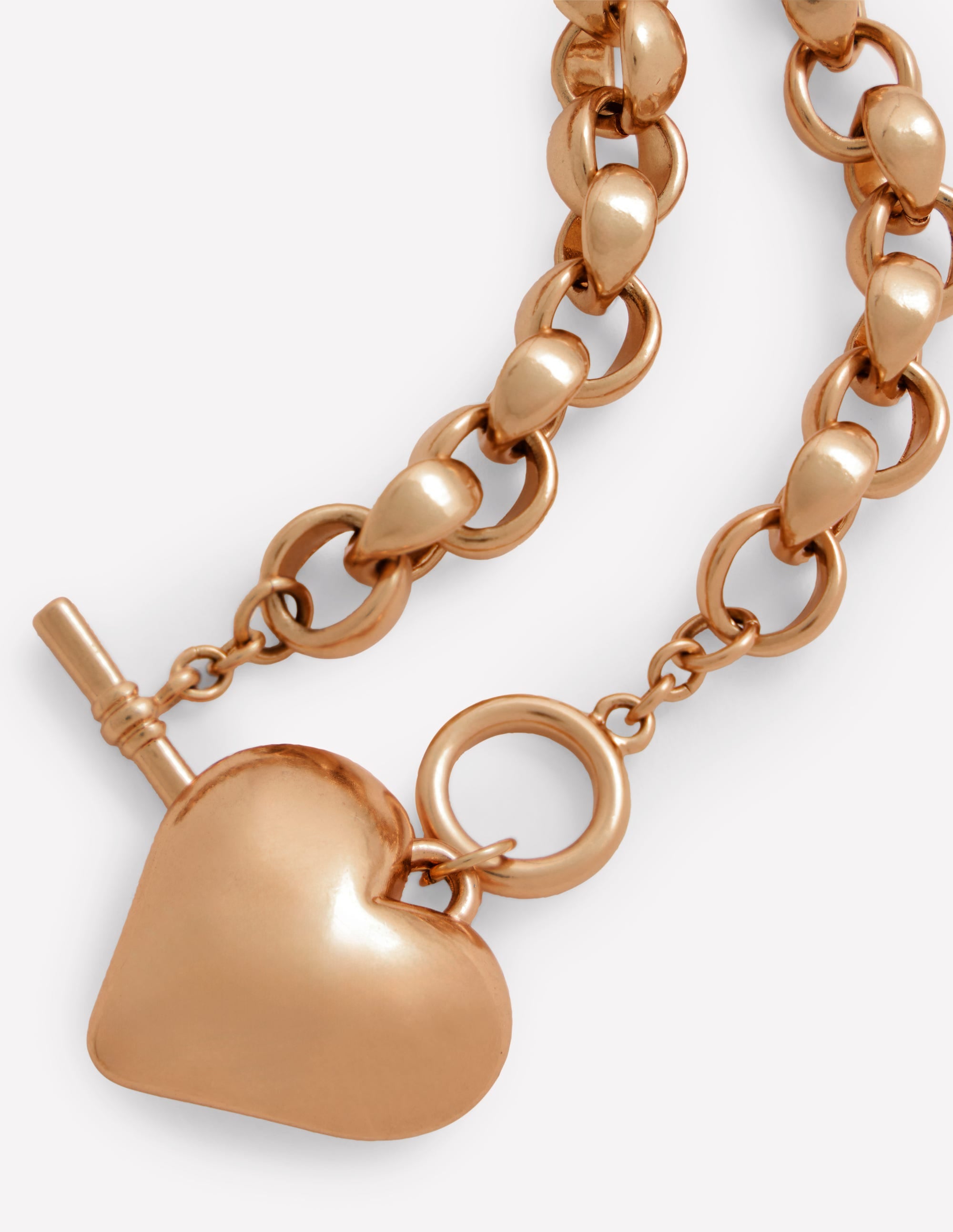 Chunky Heart Necklace-Gold Colour - Image 3